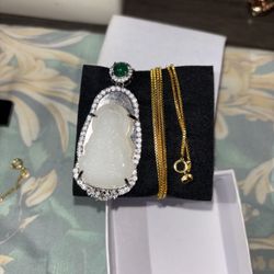 925 Gold Over Silver Chain With Moissanite Buddha Pendant Passes Tester 