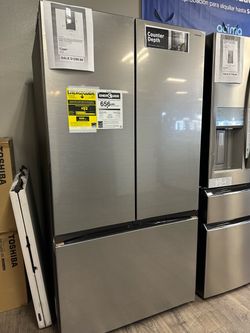 Samsung 36” Wide French Door Refrigerator With Dual Ice Maker Take It Home Today $0 Initial Payment Read Description