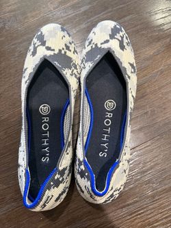 Rothy's The Point Grey Camo Knit Pointed Toe Flats Size 7