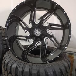26X12 New Black Hardcore Offroad Wheels 37 1350 26 New Tires 