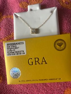 925 Sterling Silver 0.8ct Moissanite necklace