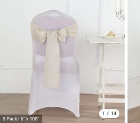 80 Chair Ribbons, Beige