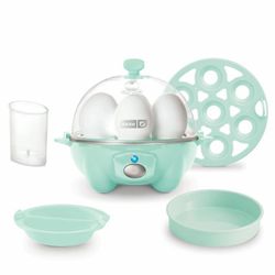 Rapid Egg Cooker for Hard Boiled Eggs, Poached Eggs and Omelets, Dishwasher Safe, Aqua