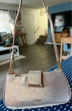 Aldo Metallic Gold SnakeSkin Print Shoulder Bag Purse