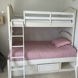 White storage Bunk bed City Furniture 