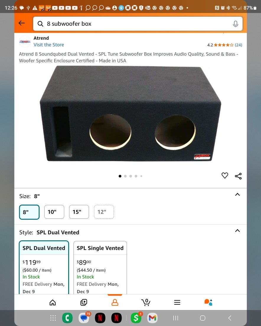 2 8" SKAR ZVX IN SUB BOX And TARAMPS AMPLIFIER