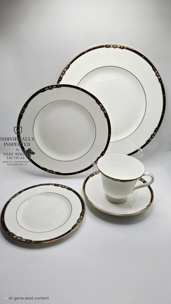 Five-piece place setting Wedgwood's Discontinued Preston Collection bone china