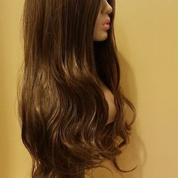 Long Brown Wavy Wig