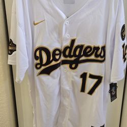 Ohtani World Series Black Gold And White Jersey
