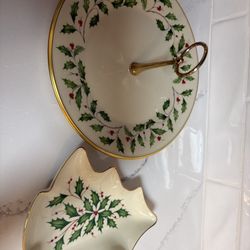 Lenox Holiday serving pieces