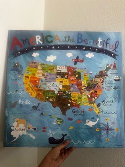 Kids room wall art United States map