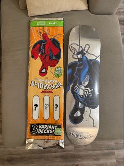 HUF x Marvel Spiderman Skateboard Spider-Man Issue #321 Blind Bag 8.25" OPENED