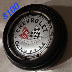 Original Chevy Corvette Neon Clock