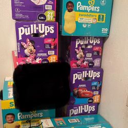 Pampers #1-2-6 Pull -ups 2t-3T, 3/4 5/6  Huggies #2-3