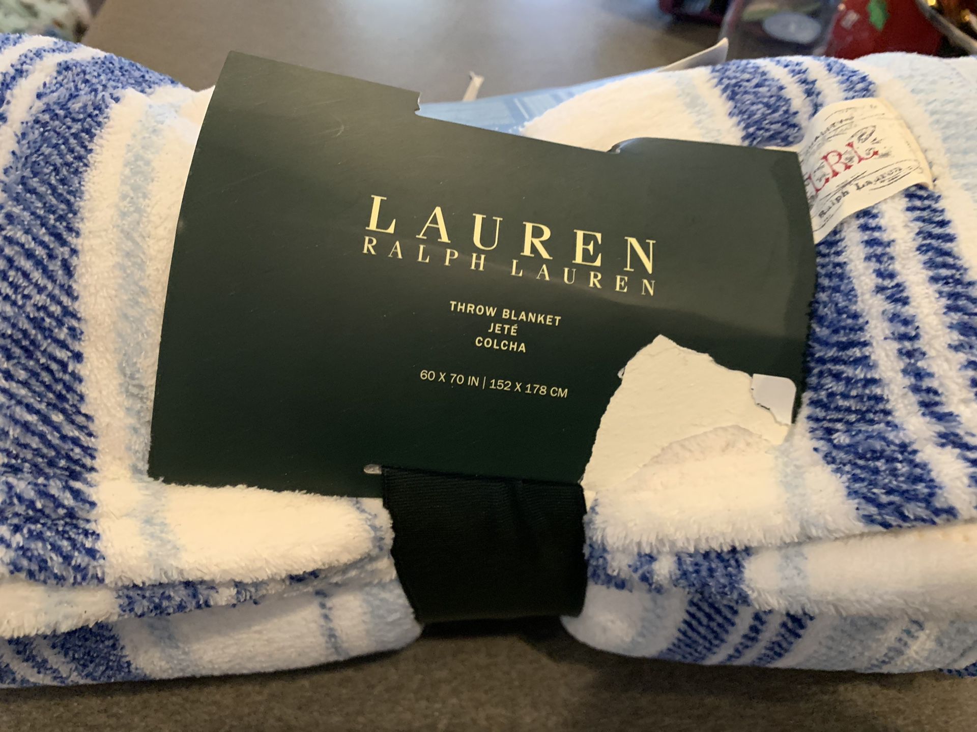 New Lauren fleece throw blanket