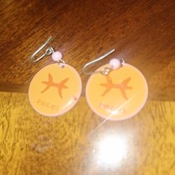 Handcrafted Ceramic Round Earrings 