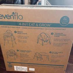 Evenflo High Chair New Blue White 
