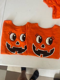 Halloween Pumpkin Face Orange T-Shirts