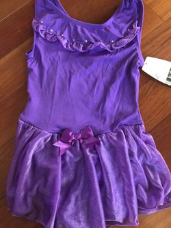 NWT Purple Ballet Gym Leopard dress sz 7/8 medium Girl