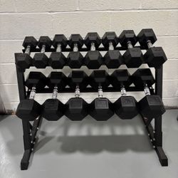 10lb To 40lb Dumbbell Set With Rack. Brand New 