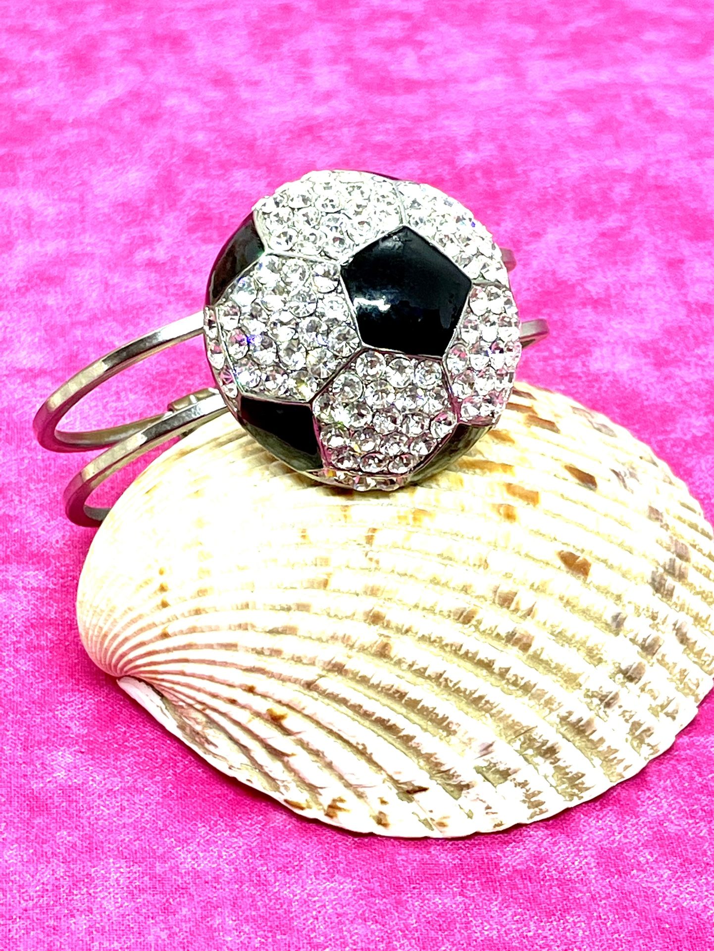 Jewel Encrusted Soccer Ball Bracelet