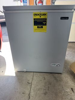 New Magic Chef 5cu. Ft. Chest Freezer. Has Damage On Back, But Works Good. Must Pickup