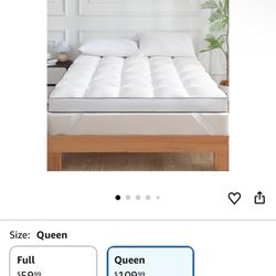 3 Inch Memory Foam Mattress Topper Queen Size, Extra Soft Pillow Top Mattress Topper, Fluffy Shredded Memory Foam Filled, Breathable Mattress for Back