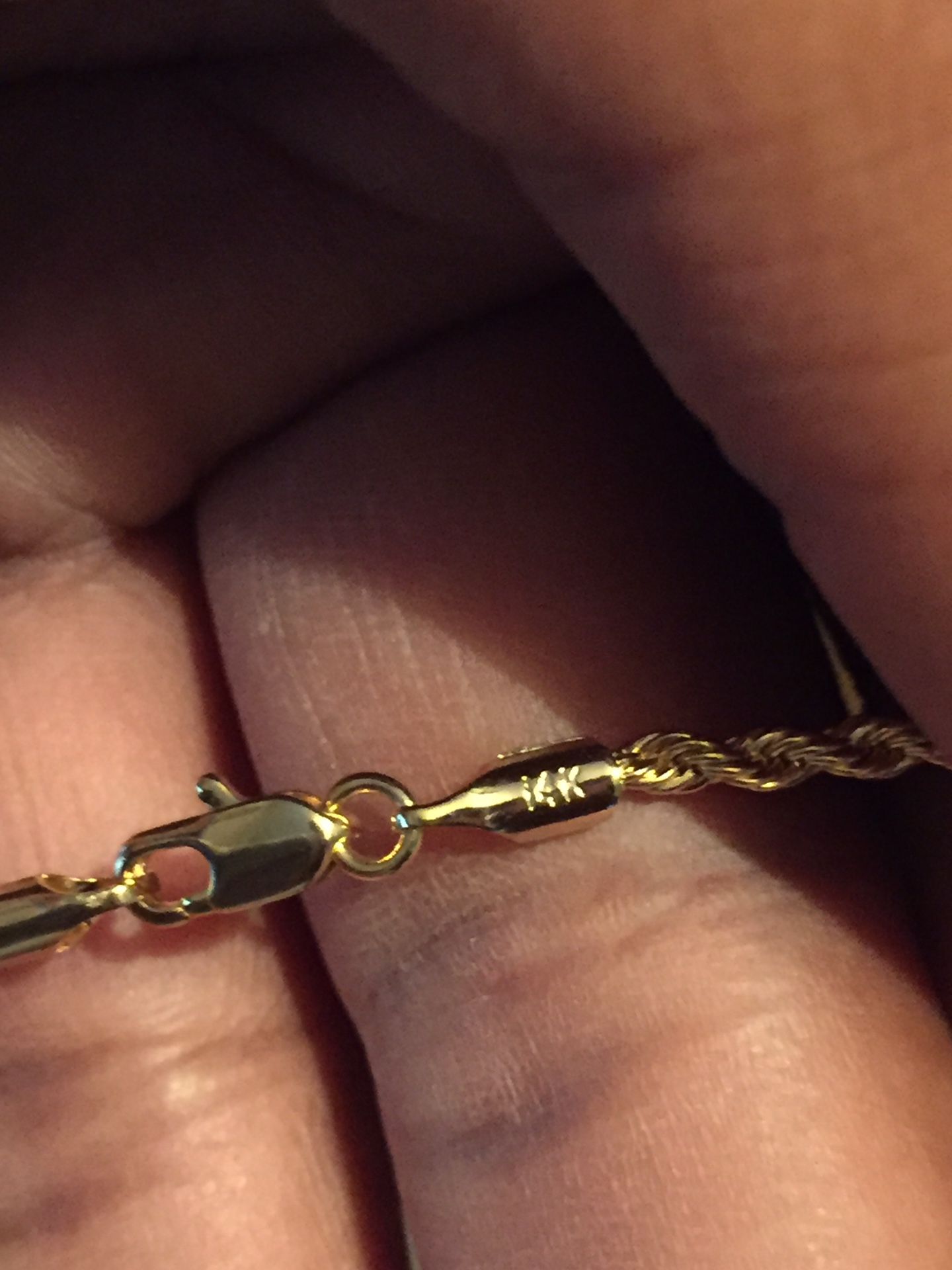 22Inch 14K Gold Chain W/ Angel pendent”