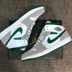 Jordan 1 Grey Green Mid (Sizes:9,9.5,11)