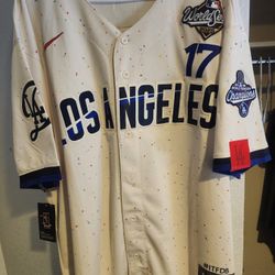 Shohei Ohtani Los Angeles Dodgers Championship Baseball Jersey City Edition/XXL 