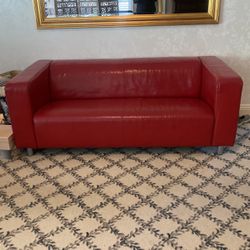 Sofa  - Modern Red Leather 