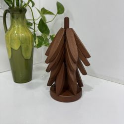 Black Walnut Wood Table Mat Set，Wood Coasters, Creative Small Tree Coaster, Wooden Trivets for Hot Dishes