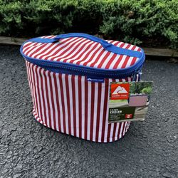 insulated cooler tote bag with adjustable shoulder strap and carry handle