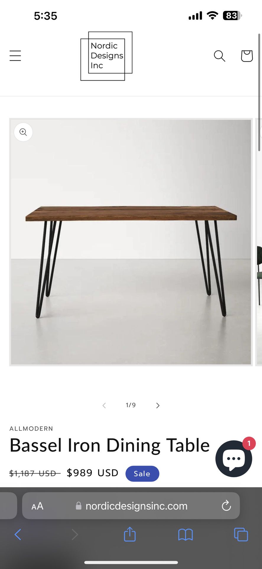Live Edge Wayfair AllModern Bassel Iron Dining Table and Wood Bench Set