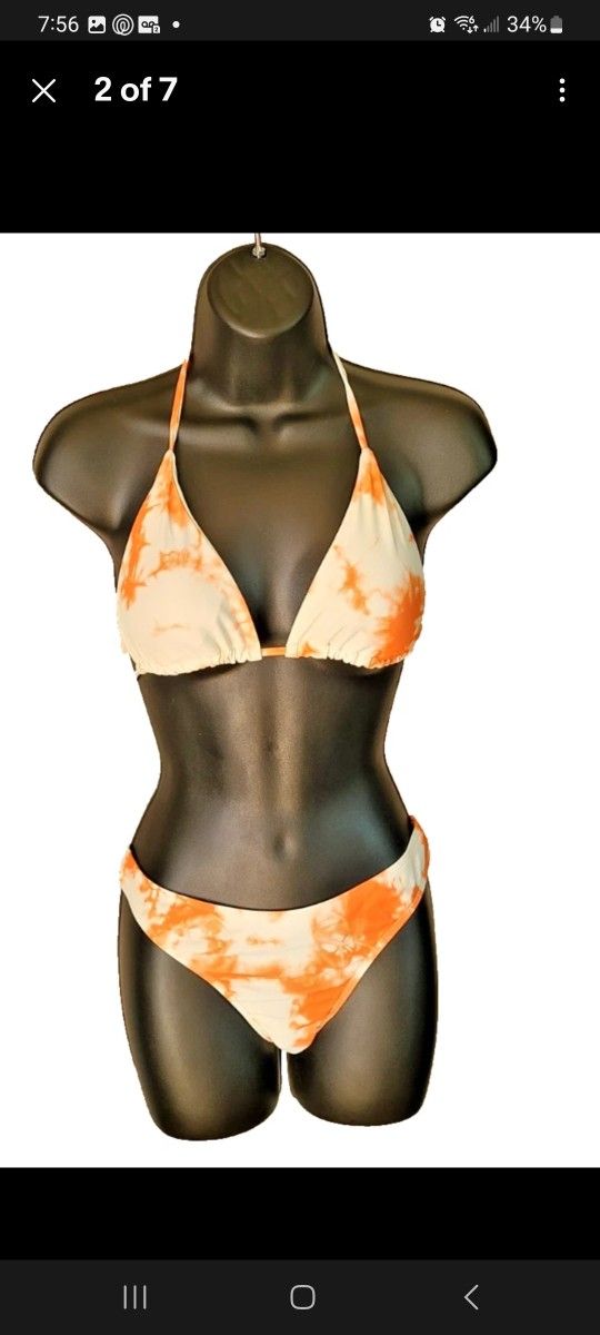 Two pieces swimsuit padded Polyamine Elastane women M