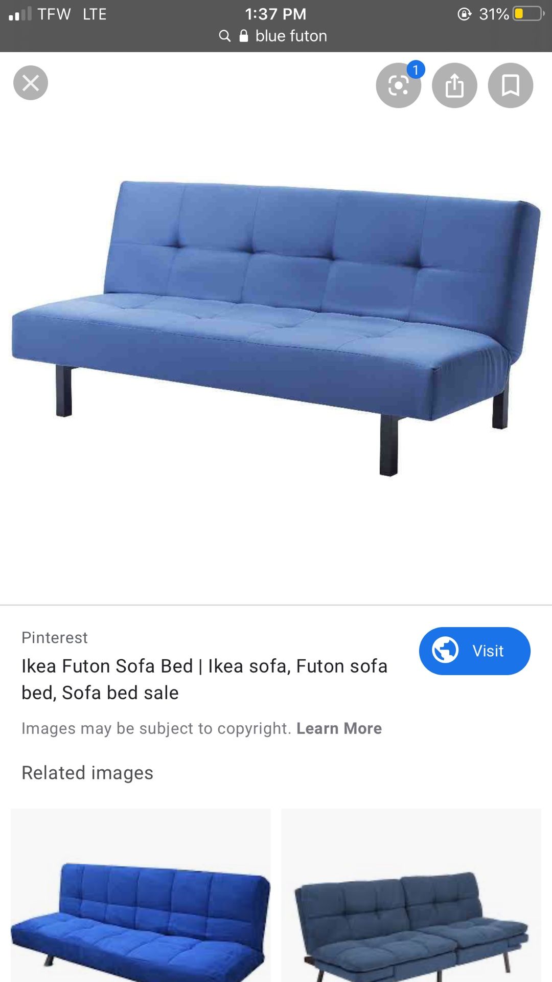 2 free futons (blue) cushion attached