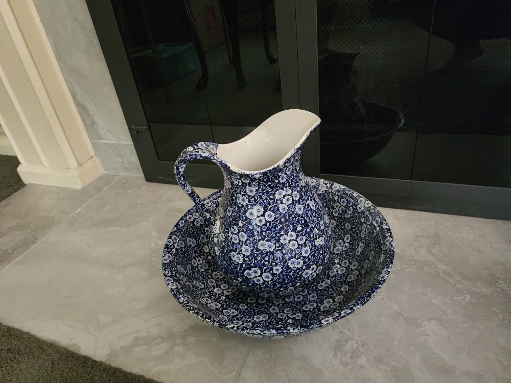 Blue Calico wash basin Bowl Royal crownford