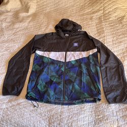 addidas jacket light weight hooded size small