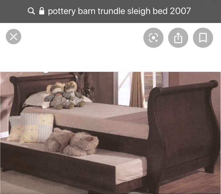 Pottery Barn trundle sleigh bed - Twin without mattress trundle can be storage space