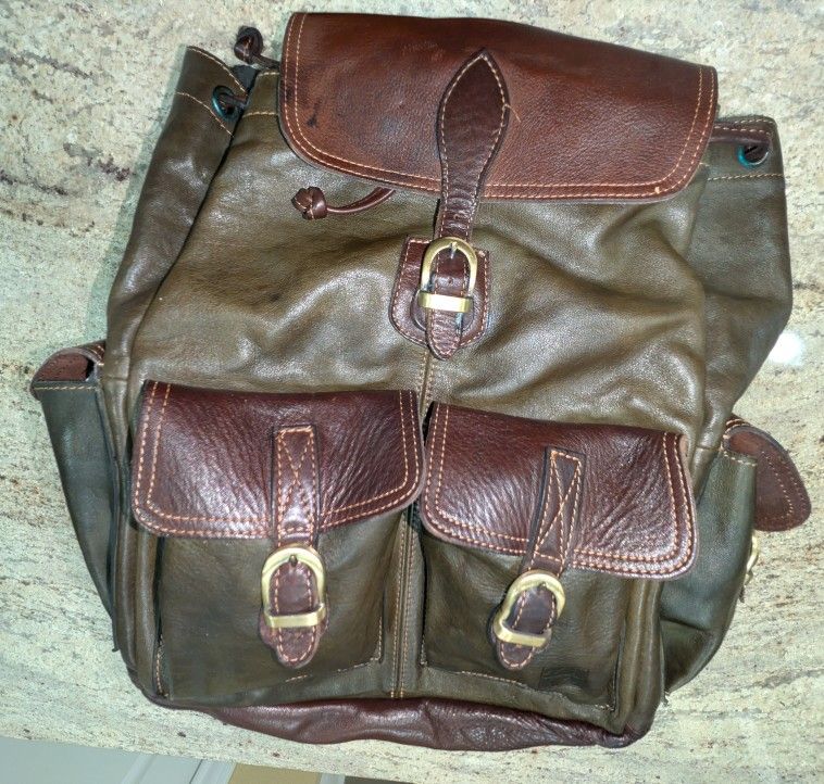 80"s Style Full Leather Rucksack