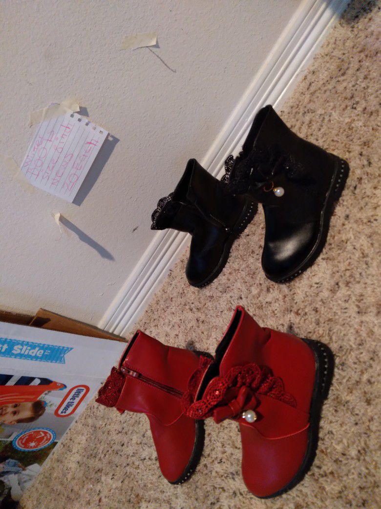 Toddler Boots 8 Inch Black And Red