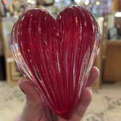 Signed Blown Glass Heart