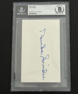 Duke Snider BAS Auto 3x5 Index Card Brooklyn Dodgers HOF 1980 Signed Slab