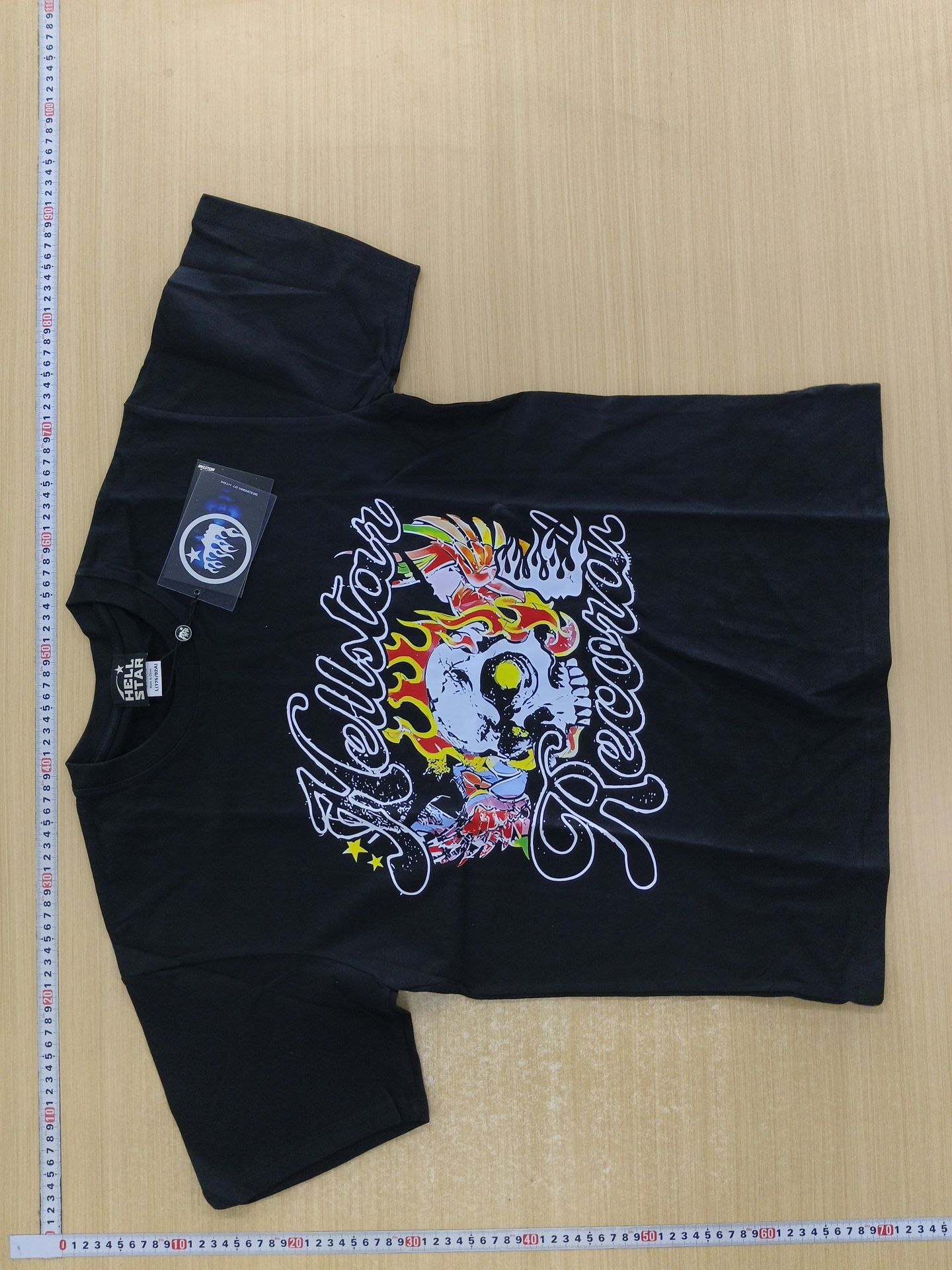 Hellstar “Records” Flame Skull Tee – Black