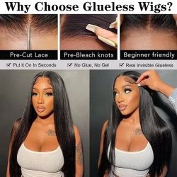 【 3D HD Glueless Wig】 9x7 3D HD Lace Glueless Closure Wigs Parting Max 180% Density Ready To Wear Glueless Wigs ULH152