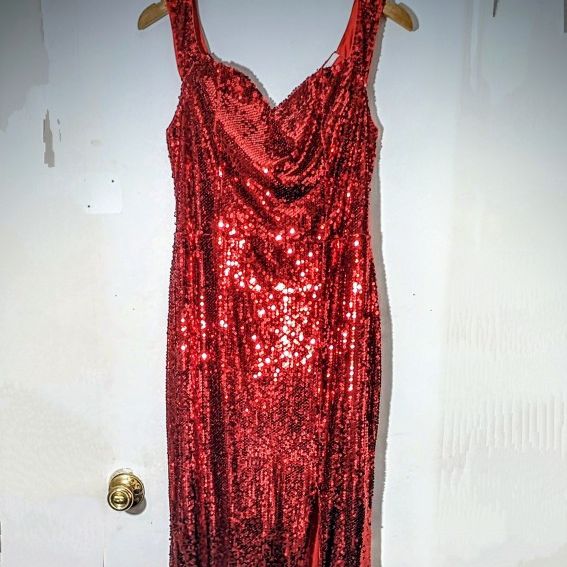 New Glam Red Sequin Prom /Grad Dress