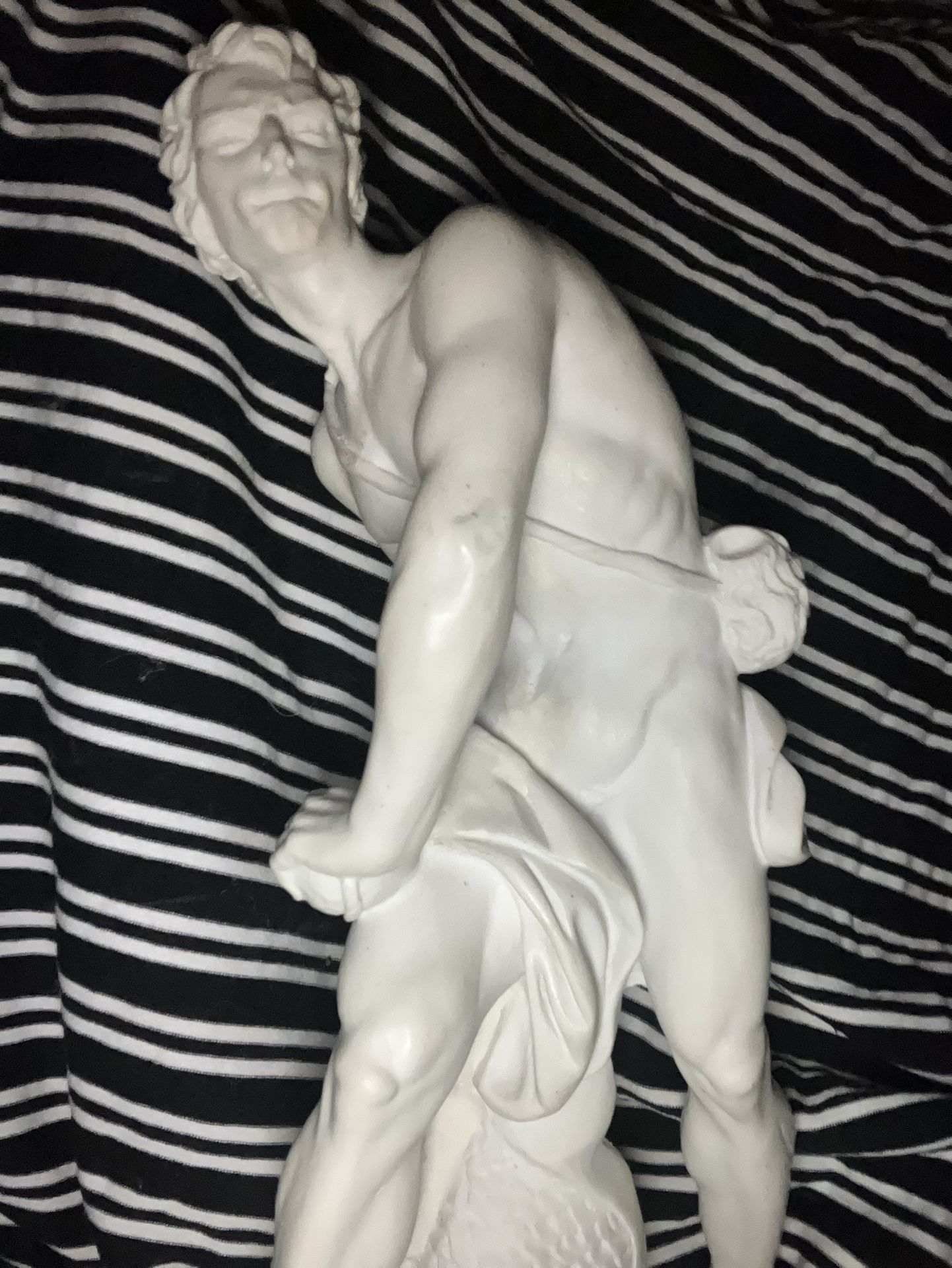 Veronese 11 1/4 in. David Arming Slingshot, Greek Marble White Sculpture