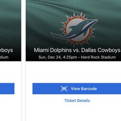 Dolphins Vs Cowboys Great Seats !!! X2