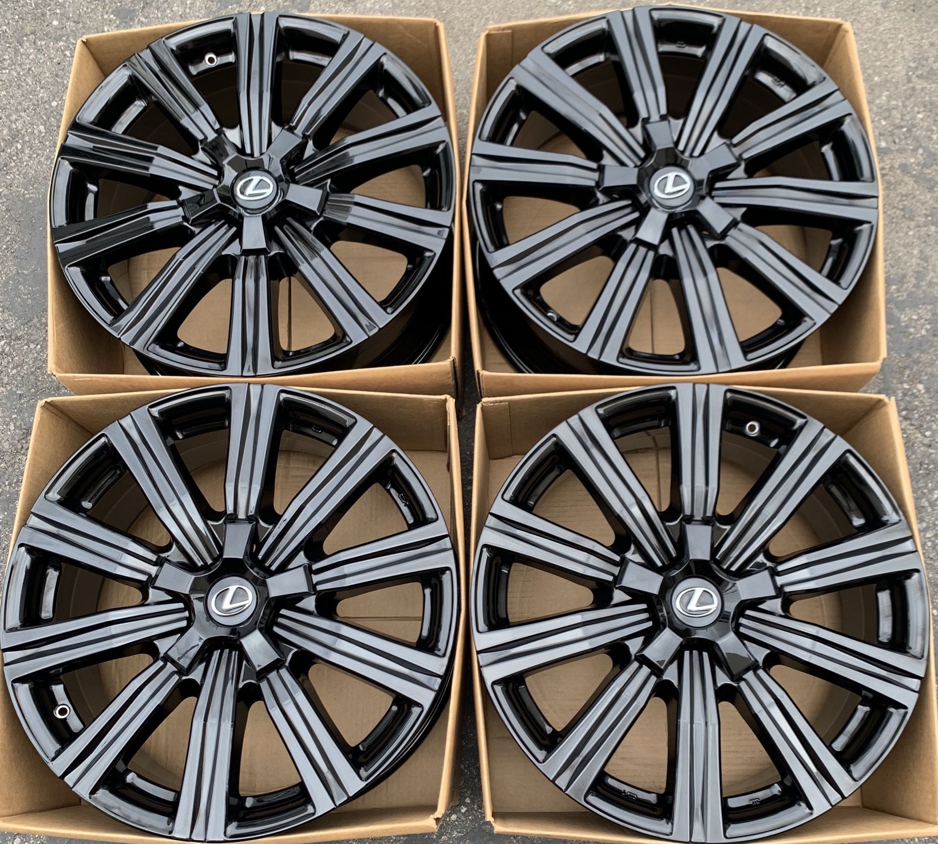 21” Lexus LX570 factory wheels rims gloss black new