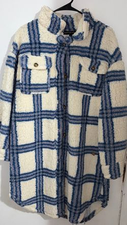 Almost Famous Plaid Sherpa Shacket Size L